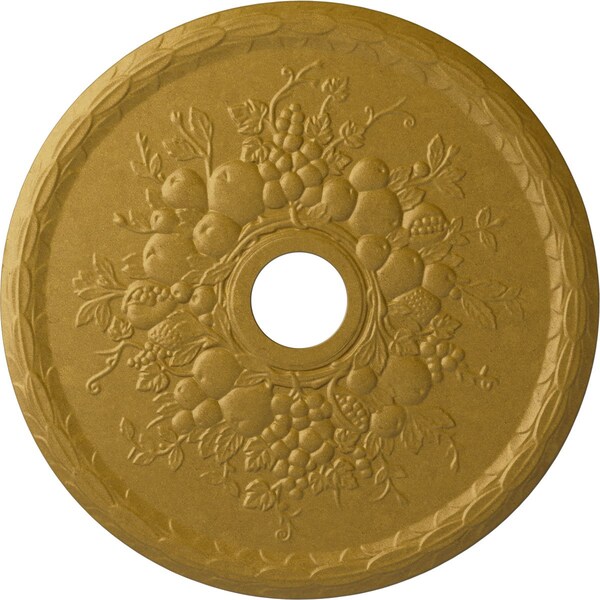 Ekena Millwork Grape Ceiling Medallion (Fits Canopies up to 3 5/8"), 22 5/8"OD x 3 5/8"ID x 5/8"P, Pharaohs Gold CM22GRPGS - main